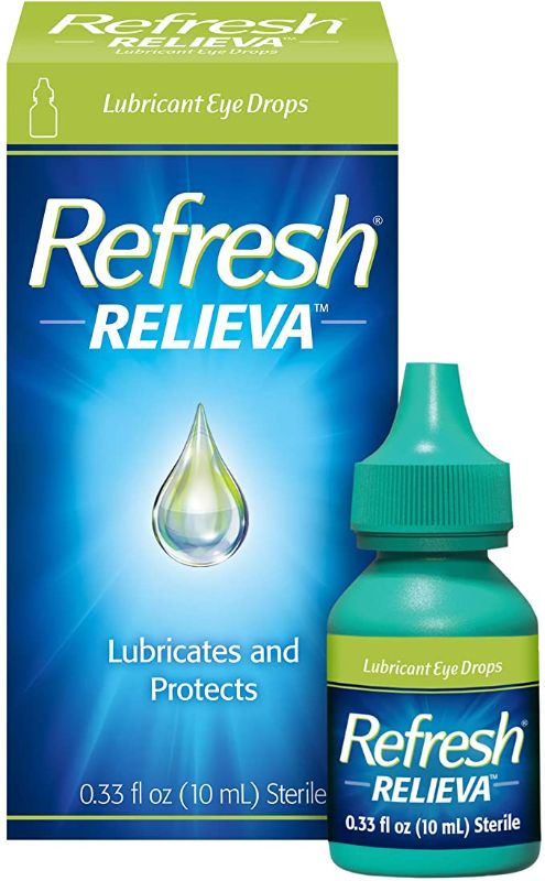 Photo 1 of ***EXP:04/2023***  *** NON-REFUNDABLE**  *** SOLD AS IS **  
** SETS OF 2**
Refresh Relieva Lubricant Eye Drops, 0.33 Fl Oz Sterile, Packaging may Vary
