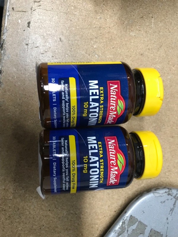 Photo 2 of *** EXP:NOV 2022**  ** NON-REFUNDABLE**  ** SOLD AS IS ****
*** SETS OF 2**
Nature Made Extra Strength Melatonin 10 mg Tablets, 30 Count Sleep Aid Supplement
