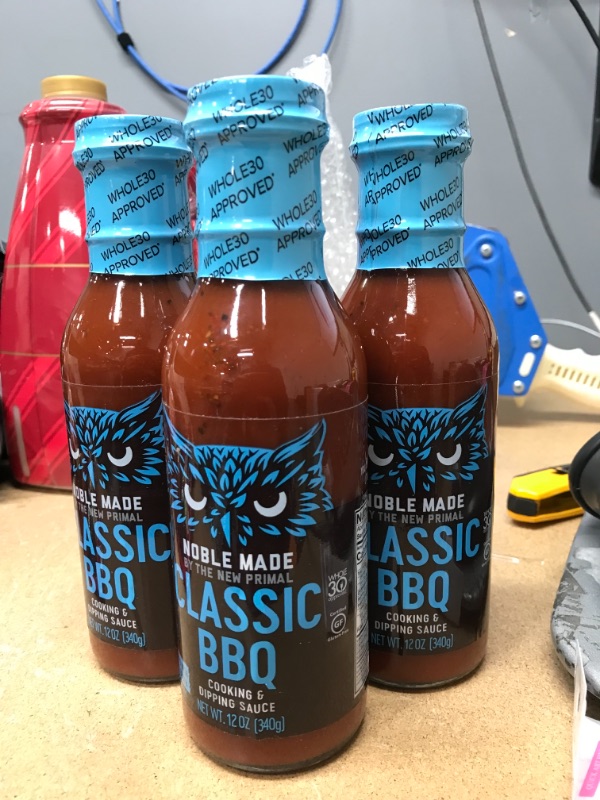 Photo 2 of ** EXP:05/04/2022**  *** NON-REFUNDABLE**  ** SOLD AS IS ** 
  ** SETS OF 3**
Noble Made by The New Primal Classic BBQ Cooking & Dipping Sauce, Whole30 Approved, Paleo, Certified Gluten Free, Dairy and Soy Free, 12 Oz Glass Bottle (1 Count)
