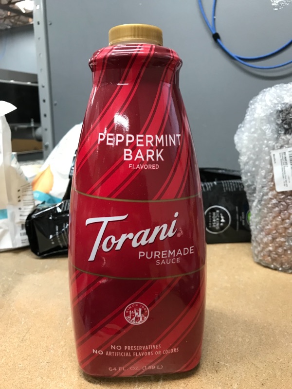 Photo 2 of ***EXP: 14 OCT 2022**  ** NON-REDUNDABLE***   *** SOLD AS IS **
Torani Puremade Sauce, Peppermint Bark Flavor, GMO Free & Gluten Free, 64 Fl. Oz. 1.89 L
