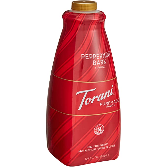 Photo 1 of ***EXP: 14 OCT 2022**  ** NON-REDUNDABLE***   *** SOLD AS IS **
Torani Puremade Sauce, Peppermint Bark Flavor, GMO Free & Gluten Free, 64 Fl. Oz. 1.89 L
