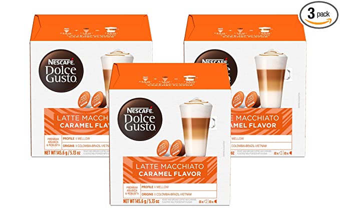 Photo 1 of ** EXP:05/20222***  ** NON-REFUNDABLE**  ** SOLD AS IS 
Dolce Gusto Nescafe Coffee Pods, Caramel Macchiato, 16 Count, Pack of 3
