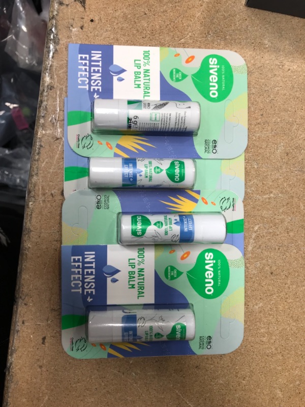 Photo 2 of ** NON-REFUNDABLE**  ** SOLD AS IS **   ** SETS OF 4**
Siveno - Intense Effect Natural Lip Balm, Nourishing Beeswax Lip Balm with Primrose Oil, Olive Oil, and Buckthorn Oil, Moisturizing Lip Balm, Vegan Lip Healing Product for Dry Lips, 6 grams

