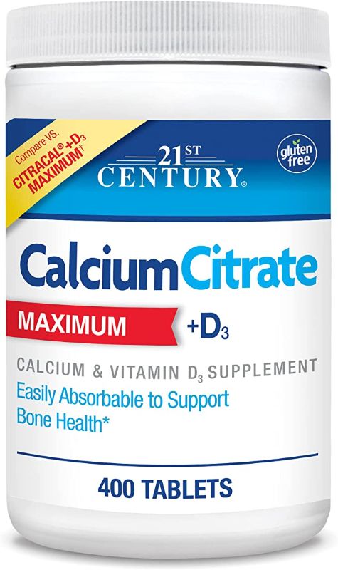 Photo 1 of *** EXP:01/23***  ** NON-REUNDABLE**  ** SOLD AS IS **
21st Century Vitamins Calcium Citrate Plus D3 Maximum Tablets, 400 Count
