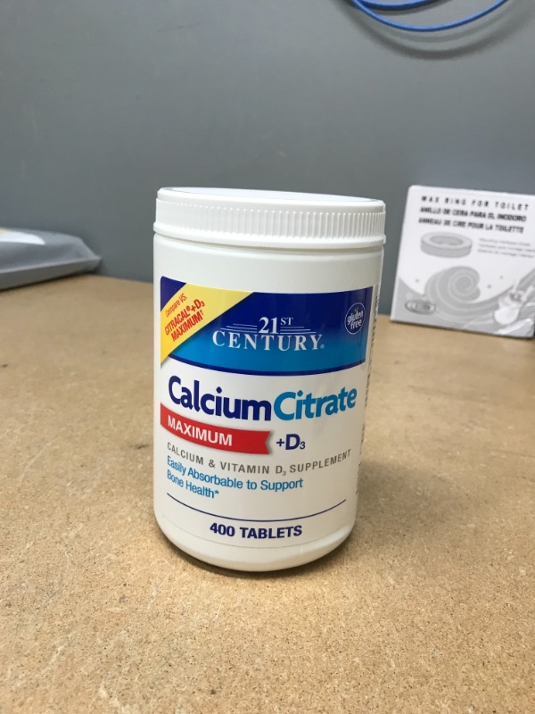 Photo 2 of *** EXP:01/23***  ** NON-REUNDABLE**  ** SOLD AS IS **
21st Century Vitamins Calcium Citrate Plus D3 Maximum Tablets, 400 Count
