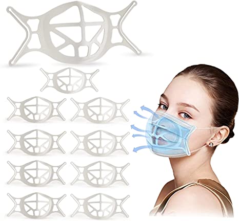 Photo 1 of ** SETS OF 2**
3D Face Mask Bracket (10Pcs), Upgraded Silicone Mask Bracket, Face Mask Inner Support Frame for Comfortable Breathing Protect Lipstick Washable Reusable (White)
