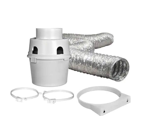 Photo 1 of 4 in. x 5 ft. Indoor Dryer Vent Kit with Flexible Duct
