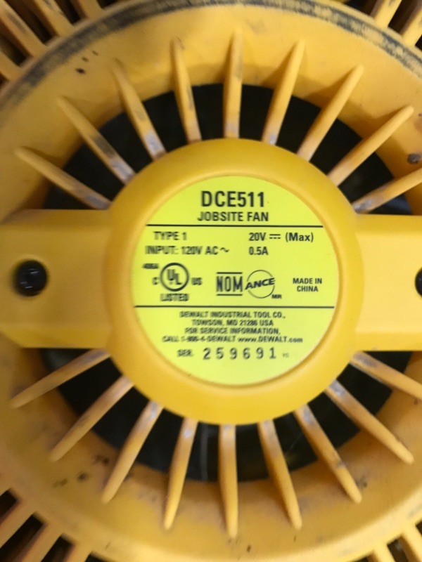 Photo 2 of DEWALT 20V MAX* Jobsite Fan, Tool Only (DCE512B)
