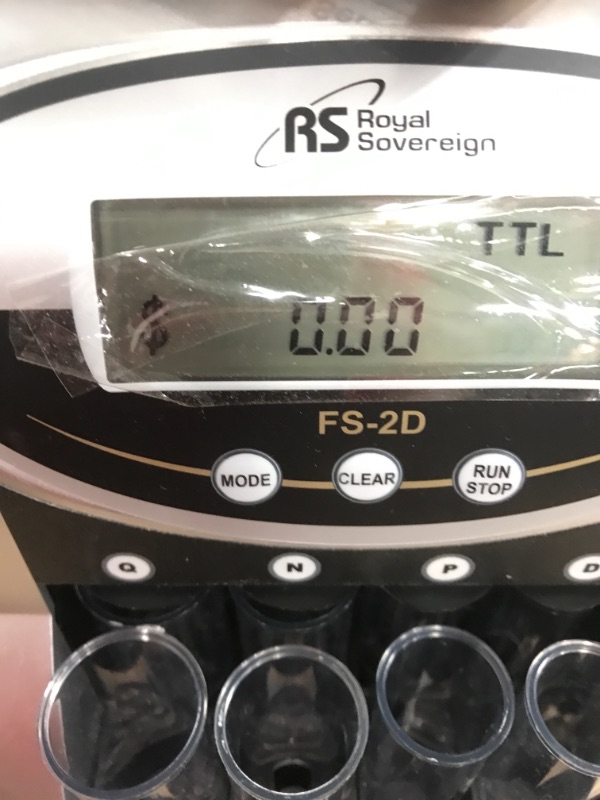 Photo 4 of Royal Sovereign 2 Row Electric Coin Counter With Patented Anti-Jam Technology and Digital Counting Display (FS-2D),Blk/Silver
