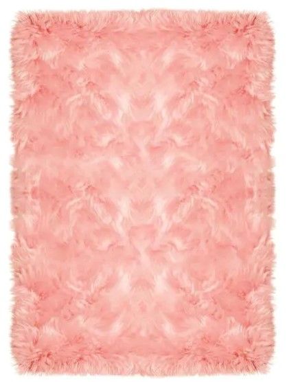 Photo 1 of Area rug faux sheepskin pink rug 5' x 8'