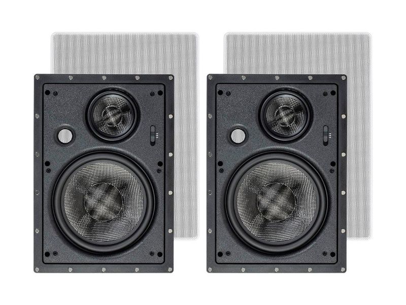 Photo 1 of **PARTS ONLY***Monoprice Alpha In-Wall Speakers 8in Carbon Fiber 3-Way (pair)