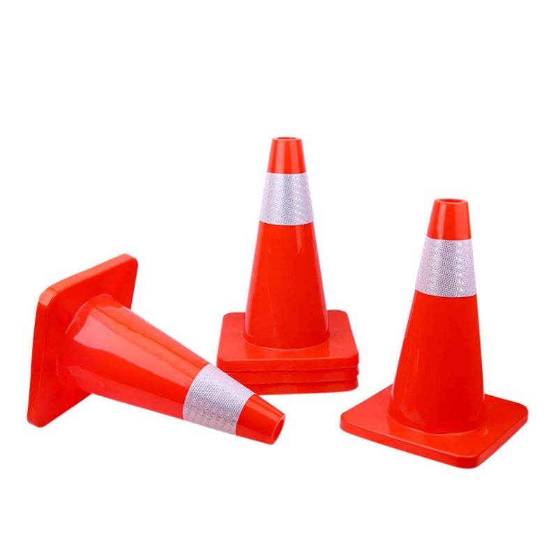 Photo 1 of [ 12 Pack ] 18" Traffic Cones Plastic Road Cone PVC Safety Road Parking Cones Weighted Hazard Cones Construction Cones Orange Safety Cones Parking Barrier Field Marker Cones Traffic Cones (12)
