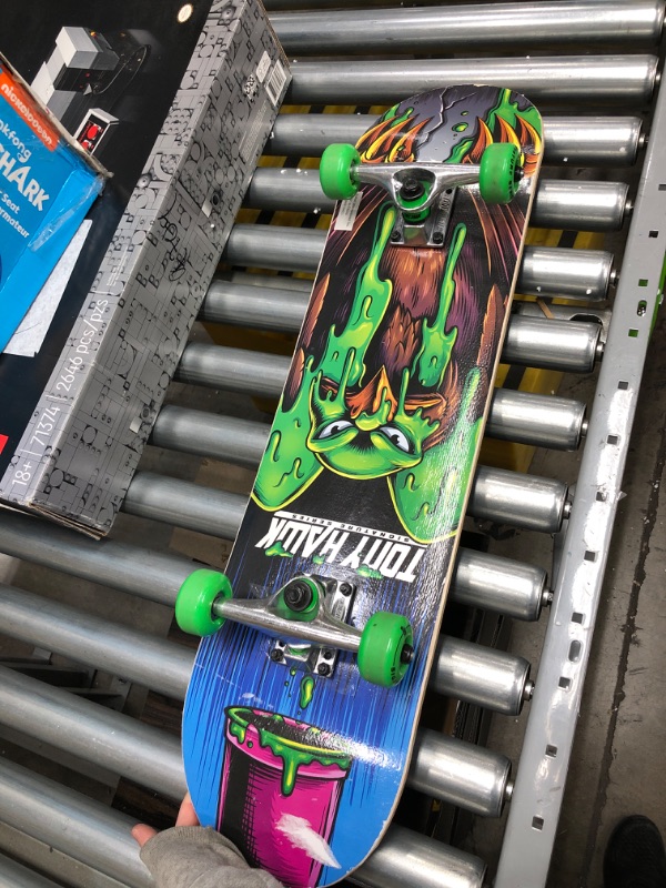 Photo 4 of *READ BELOW** Tony Hawk 31" Popsicle Slime Pipe Skateboard with Pro Trucks- Multicolor, Ages 5+, Full Black Grip Tape, Glossy Wood Finish, 50mmx30mm Colored Wheels with Traction Grooves, ABEC 1 Bearings
