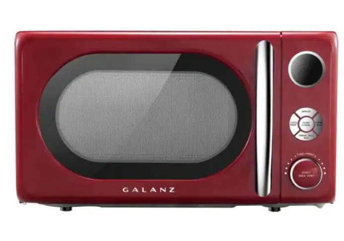 Photo 1 of 0.7 cu. ft. 700-Watt Countertop Microwave in Red, Retro