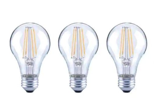 Photo 1 of **one box is missing one bulb**4-pack  EcoSmart 40-Watt Equivalent Soft White A19 Dimmable Clear Glass Filament Vintage Edison Decorative LED Light Bulb (3-Pack)