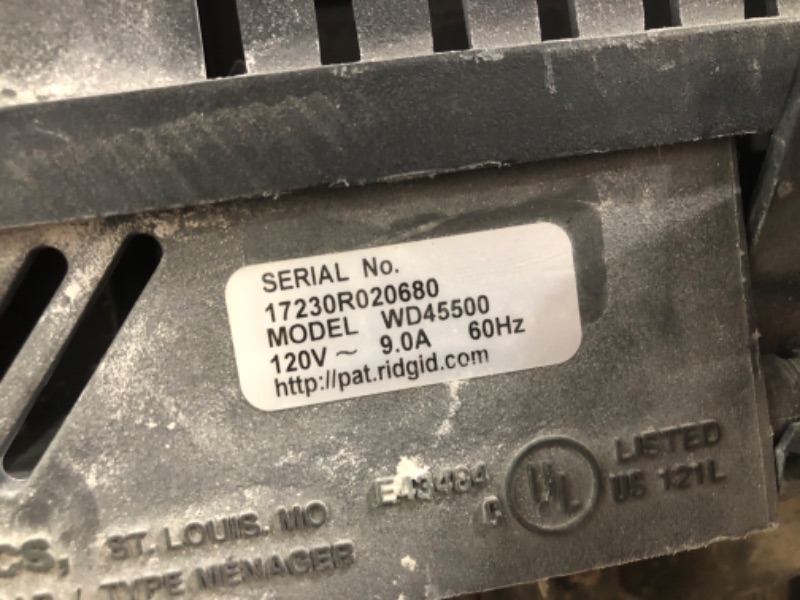 Photo 4 of **PARTS ONLY : DOESNT TURN ON, missing attachments** RIDGID 4.5 Gallon 5.0-Peak HP ProPack Wet/Dry Shop Vacuum with Fine Dust Filter, Expandable Hose and Accessories