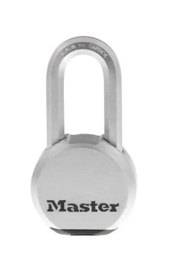 Photo 1 of **MISSING KEYS** Master Lock Heavy Duty Outdoor Padlock with Key, 2-1/2 in. Wide