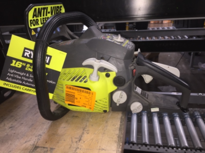 Photo 4 of ***NOT TESTED** RYOBI 16 in. 37cc 2-Cycle Gas Chainsaw with Heavy-Duty Case **MISSING CASE** 