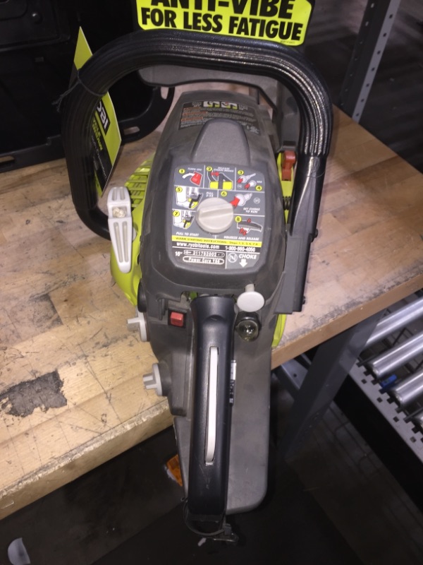 Photo 3 of ***NOT TESTED** RYOBI 16 in. 37cc 2-Cycle Gas Chainsaw with Heavy-Duty Case **MISSING CASE** 