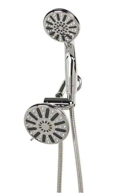 Photo 1 of 6-spray 5 in. Dual Shower Head and Handheld Shower Head in Chrome