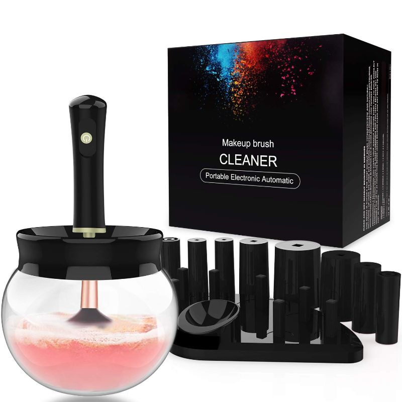 Photo 1 of Premium Makeup Brush Cleaner Dryer Super-Fast Electric Brush Cleaner Machine Automatic Brush Cleaner Spinner Makeup Brush Tools (Black)