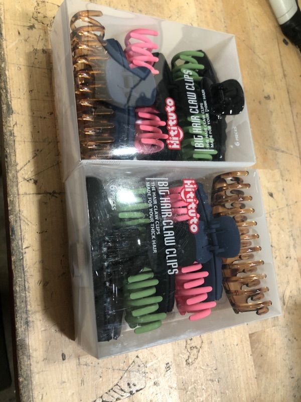 Photo 1 of 2 PACKS OF Hitituto Big Hair Claw Clips 6 Packs - 4.33 and 5.2 Inch Matte and Nonslip for Thick and Thin Long Hair Large Banana and Jaw Clips Hair Holder for Women Ladies…