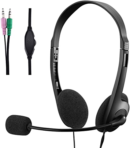 Photo 1 of Kids Heaphones with Microphone Headphones for Kids with Microphone,Noise Cancelling and Volume Controls Kids Headphones for Online Course Computer Headset (Black Color)
