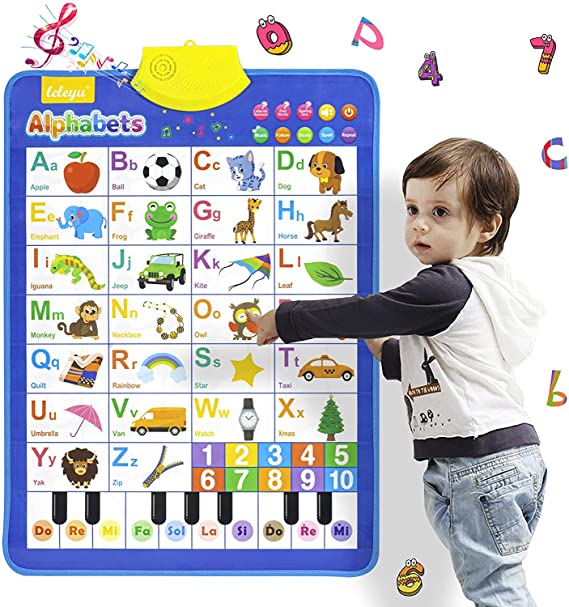 Photo 1 of Electronic Interactive Alphabet Wall Chart, Educational Preschool Toys for Toddler and Kids, Talking ABC & 123s & Music Poster Gifts, Learning Toys for 3, 4, 5 Year Old Boys and Girls
