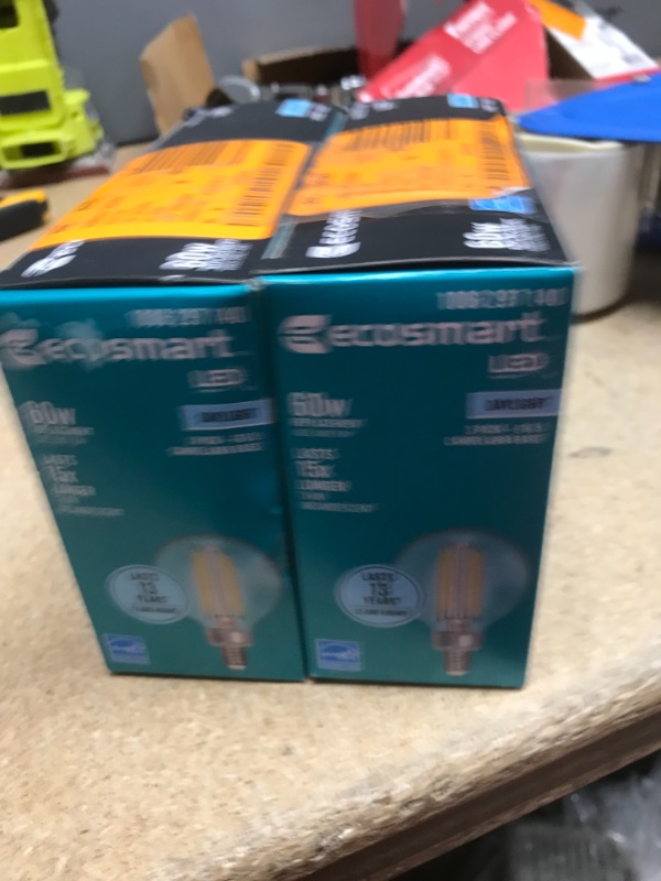 Photo 2 of ** SETS OF 2**
60-Watt Equivalent G16.5 ENERGY STAR and CEC Title 20 Dimmable Filament LED Light Bulb Daylight (3-Pack)
