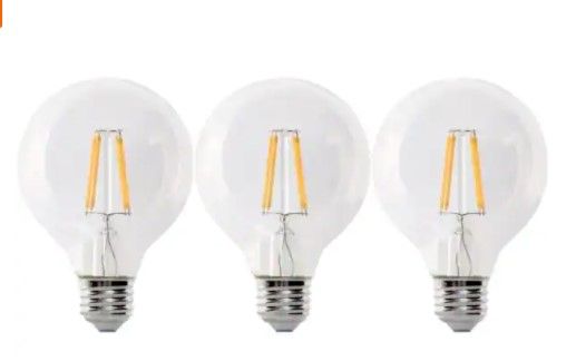 Photo 1 of ** ONLY 2 LIGHT BULLB**
60-Watt Equivalent G25 Dimmable Filament ENERGY STAR Clear Glass LED Light Bulb, Soft White (3-Pack)
