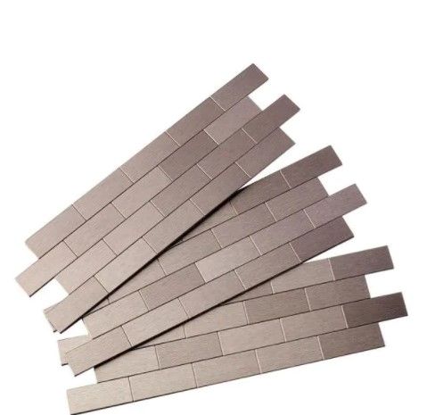 Photo 1 of ** SETS OF 2**
Subway Matted 12 in. x 4 in. Brushed Stainless Metal Decorative Tile Backsplash (1 sq. ft.)
