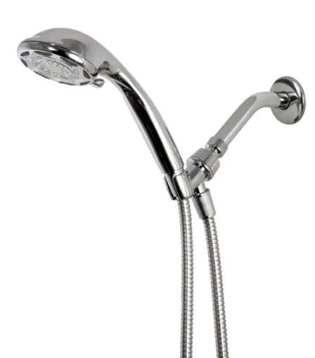 Photo 1 of 6-Spray 4 in. Wall Mount Handheld Shower Head in Chrome
