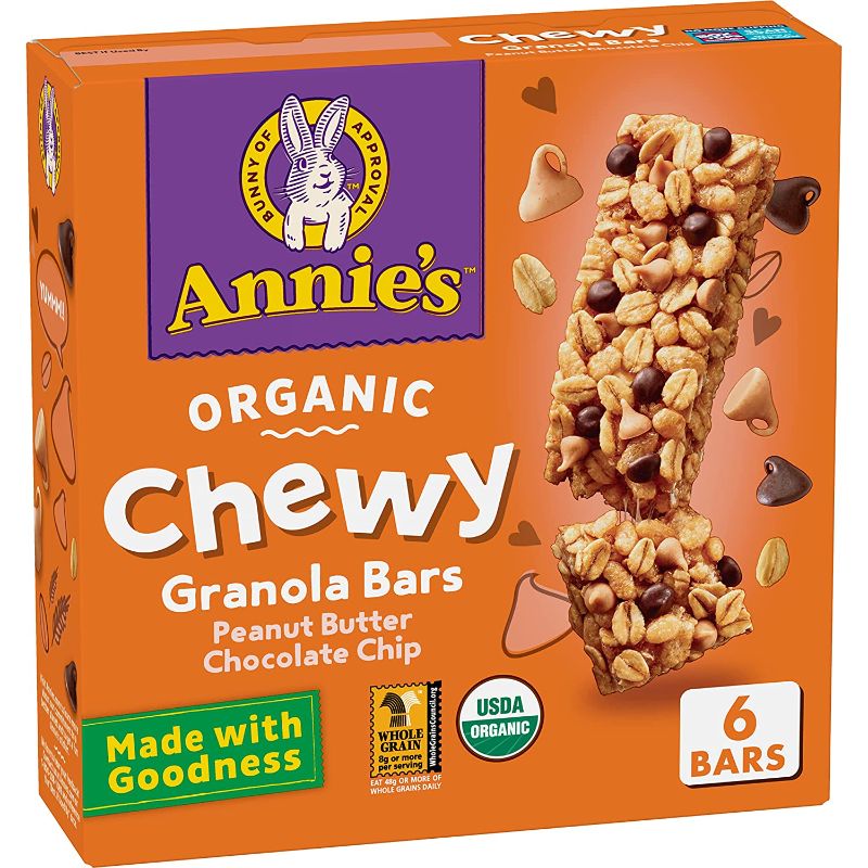 Photo 1 of (NON-REFUNDABLE) EXPIRATION DATE 03/15/2022
Annie's Organic Chewy Granola Bars, Peanut Butter Chocolate Chip, 5.34 oz, 6 ct (Pack of 12)
