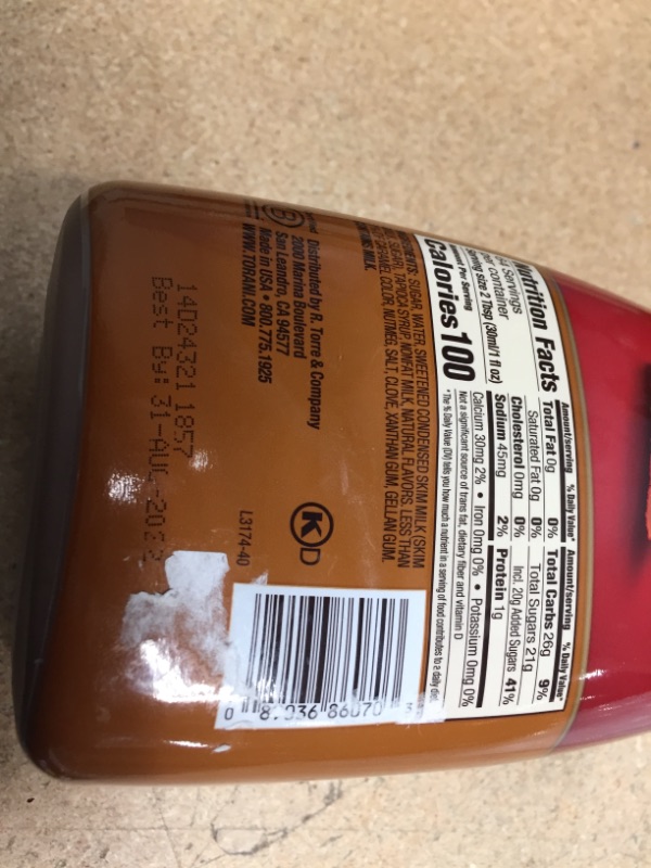 Photo 3 of (NON-REFUNDABLE) EXPIRATION DATE: 08/31/2022 
Torani Puremade Sauce, Pumpkin Pie Flavor, GMO Free & Gluten Free, 64 Fl. Oz. 1.89 L
