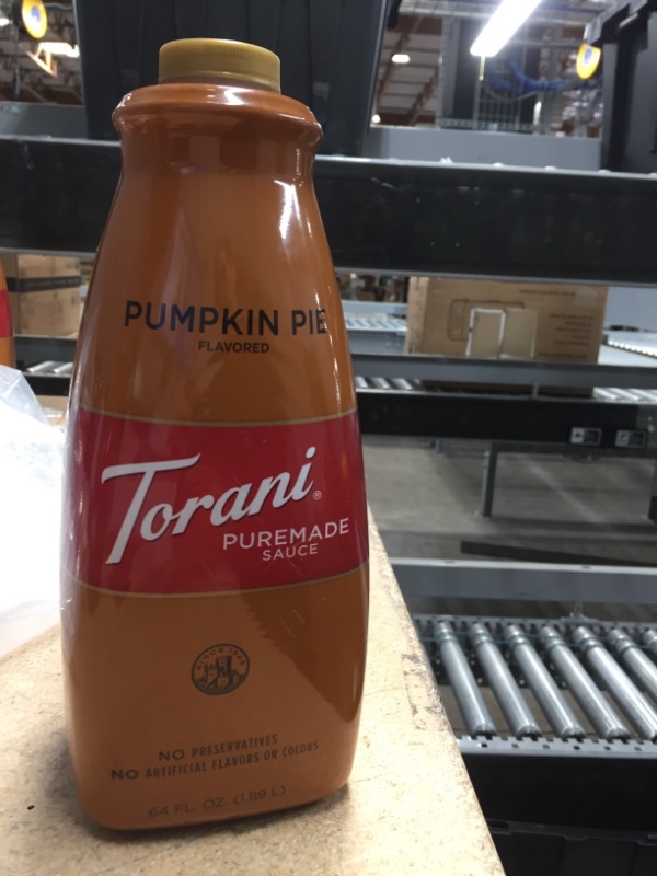 Photo 2 of (NON-REFUNDABLE) EXPIRATION DATE: 08/31/2022 
Torani Puremade Sauce, Pumpkin Pie Flavor, GMO Free & Gluten Free, 64 Fl. Oz. 1.89 L

