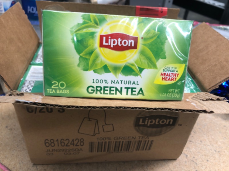 Photo 2 of (non-refundable) expiration date: 06/29/2022
Lipton Tea 100% Green Tea, 20-count (Pack of6)
