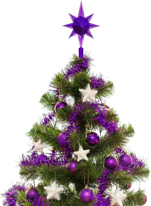 Photo 1 of **SET OF 2**
LeleCAT Christmas Tinsel Garland, Decoration for Holiday Tree Walll Rail Home Office, Purple