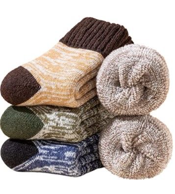 Photo 1 of **SET OF 3**
YZKKE 3Pack Mens Super Thick Wool Warm Socks - Soft Comfort Casual Crew Winter Socks (Size:6-11)
