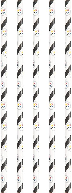 Photo 1 of **SET OF 3**
Creative Converting Officially Licensed NFL Paper Straws, 24-Count, Pittsburgh Steelers
