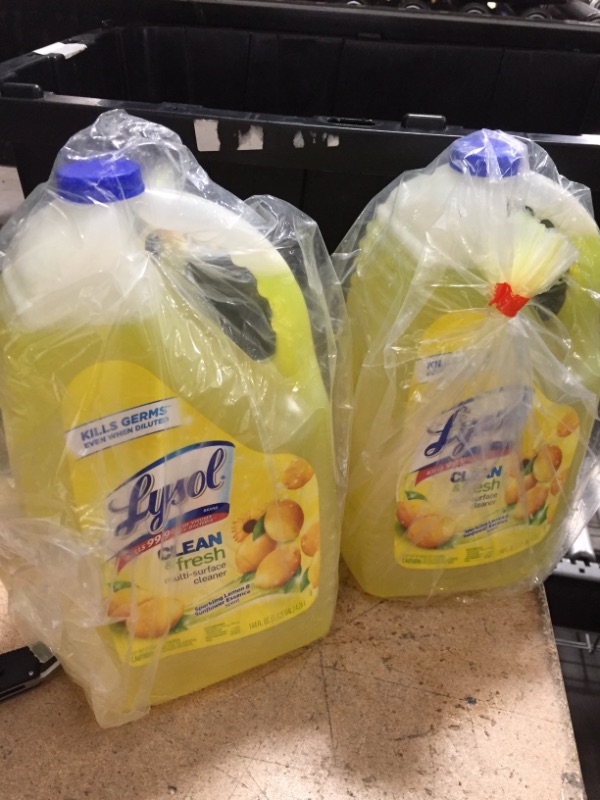 Photo 2 of 2 PACK LYSOL Brand Clean and Fresh Multi-surface Cleaner, Sparkling Lemon and Sunflower Essence, 144 Oz Bottle ( RAC77617EA )
