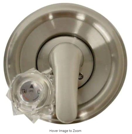 Photo 1 of 1-Handle Valve Trim Kit in Brushed Nickel for Delta Tub/Shower Faucets (Valve Not Included)
