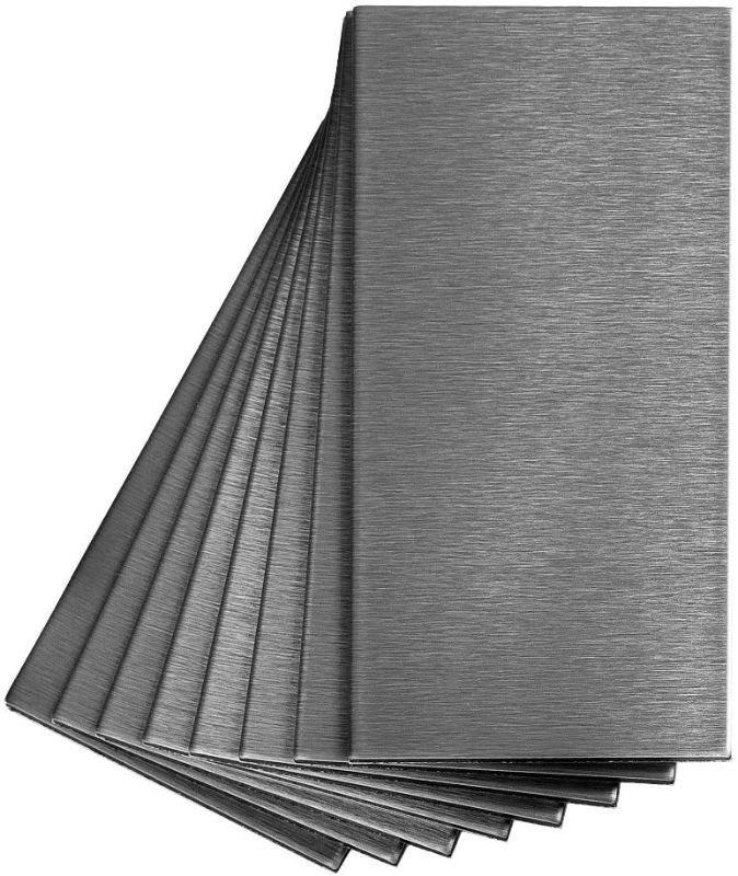 Photo 1 of ACP A53-50 Stainless Steel Wall Tile, 3" x 6", Stainless Short Grain
***5 PACKS***