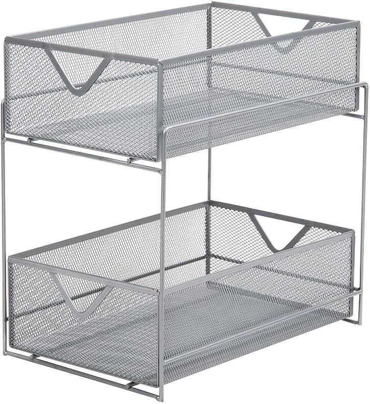 Photo 1 of Mind Reader 2 Tier Metal Mesh Storage Baskets Organizer
