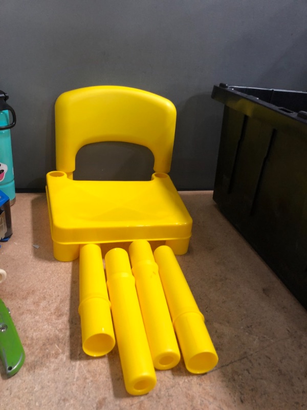 Photo 4 of Humble Crew, Aqua Table & Green/Yellow Kids Lightweight Plastic Table and 2 Chairs Set, Square, Toddler
