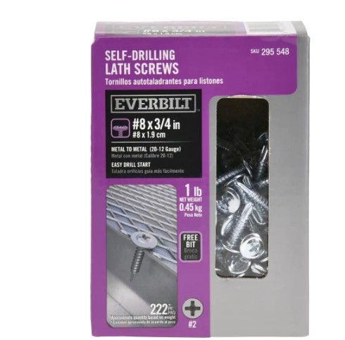 Photo 1 of #8 x 3/4 in. Truss Head Phillips Drive Lath Self-Drilling Screw 1 lb. Box (2 box count)
