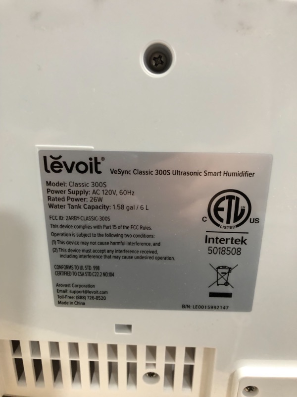 Photo 4 of LEVOIT Humidifier - Classic 300S