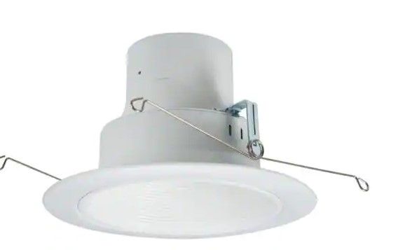 Photo 1 of Halo
RL 5 in. and 6 in. White Integrated LED Recessed Light Retrofit Trim at 3000K Soft White, Deep Baffle for Low Glare