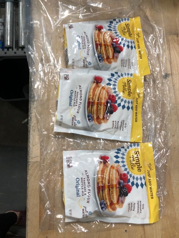 Photo 2 of **NONREFUNDABLE**BEST BY: 2/12/2022**
Simple Mills Just Add Water Almond Flour Pancake & Waffle Mix, Gluten Free, Good for Breakfast, Nutrient Dense, 12oz, Pack of 3