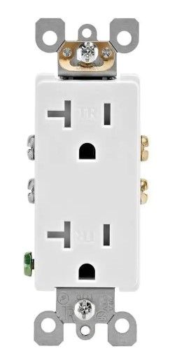 Photo 1 of **PREVIOUSLY OPENED**MISSING 2
Leviton
Decora 20 Amp Ultrasonic Tamper Resistant Duplex Outlet, White (10-Pack)