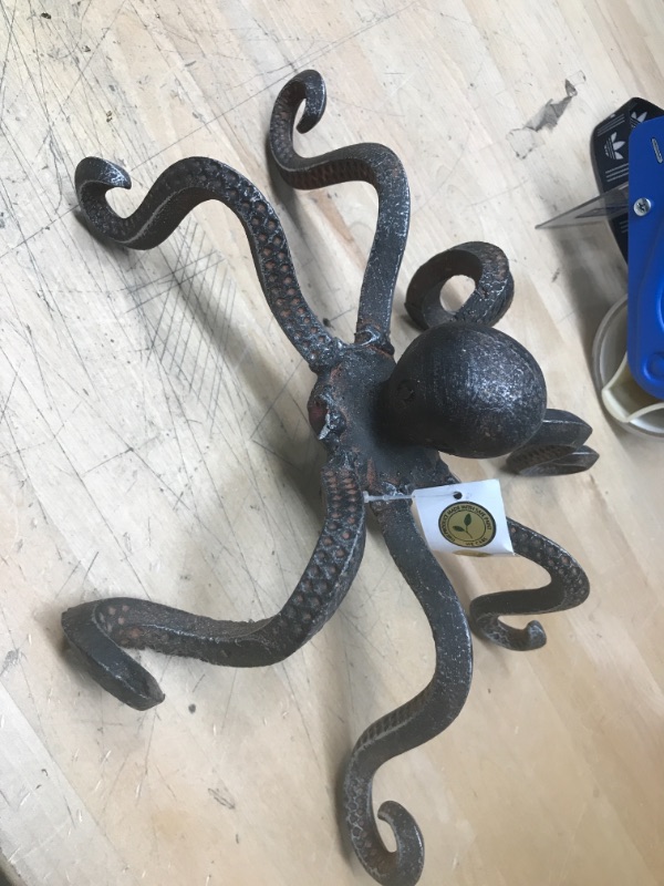 Photo 2 of 
Litton Lane
4 in. x 12 in. Decorative Octopus Sculpture in Tarnished Black Iron

**DAMAGED**
